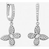 Jon Richard Women's Rhodium Plated & Pave Butterfly Huggie Earrings in Silver