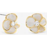 Jon Richard Women's Gold Plated & Enamel Floral Stud Earrings