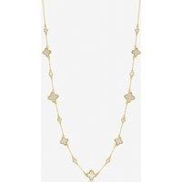 Jon Richard Women's Gold Plated Mother of Pearl & Crystal Clover Necklace