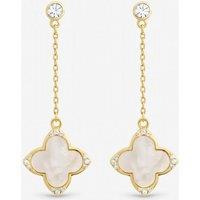 Jon Richard Women's Gold Plated Mother of Pearl & Pearl Drop Clover Earrings