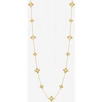 Jon Richard Women's Gold Plated Textured Crystal Clover Long Necklace