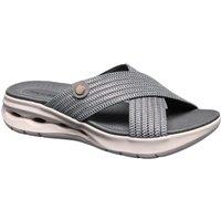 IVACHY Women's Comfort Criss-Cross Slide-On Sandals in Grey | Size: 7.5