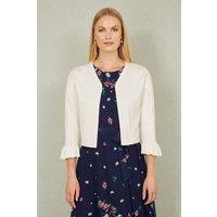 Yumi Women's Ivory Cropped Cardigan With Bell Sleeves | Size: Medium