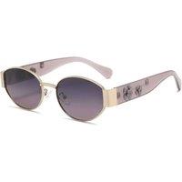 PEACH ACCESSORIES Women's Oval Sunglasses with 3 Flowers Details in Dusty Pink