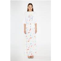 Shnoo Women's Wide Leg Trousers in White | Size: 12
