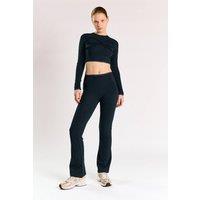 Shnoo Women's Long Sleeve Lace Crop Top in Black | Size: 10