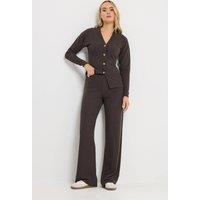 Long Tall Sally Women's Tall Wide Leg Trousers in Chocolate | Size: 22