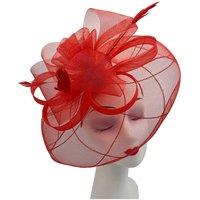 Vellin Women's Large Mesh Bow Fascinator in Red