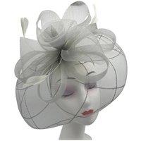 Vellin Women's Large Mesh Bow Fascinator in Light Grey