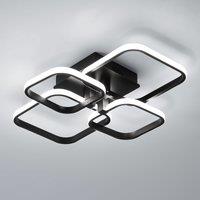Pheashine Modern LED ceiling light, White Light 6500K, 56cm long, Indoor Use in Black