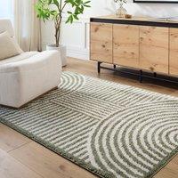 Livabliss Fossay Shag Washable Modern High Pile Rug in Green | Size: 200 cm x 275 cm