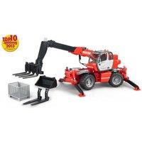 Bruder 1:16 Manitou Telescopic forklift MRT 2150 with accessories in Red | Size: 1 Pack