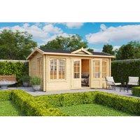 Lasita Maja Ltd Windsor 44-Log Cabin, Garden Room, Home Office - L440xW340.8xH239.4 cm in Natural