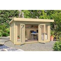 Lasita Maja Ltd Dorset-Log Cabin, Garden Room, Home Office - L430xW320xH233.7 cm in Light Tan