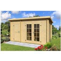 Lasita Maja Ltd Belmont 1-Log Cabin, Garden Room, Home Office - L420xW288.8xH222.3 cm in Light Tan