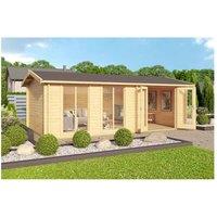 Lasita Maja Ltd Shetland-Log Cabin, Wooden Garden Room, Home Office - H245 cm in Light Tan
