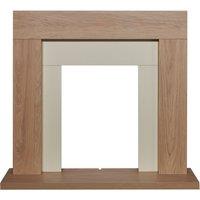 Adam Fires & Fireplaces Malmo Fireplace in Oak & Cream, 39 Inch in Cream