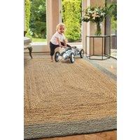 Origin Jute Border Sage Green in Light Sand | Size: 120 cm x 170 cm