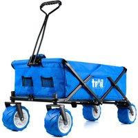 Trail Outdoor Leisure Folding Beach Trolley Camping Cart All Terrain Wheels Festival Garden 60kg Trail in Blue