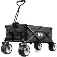 Trail Outdoor Leisure Folding Beach Trolley Camping Cart All Terrain Wheels Festival Garden 60kg Trail in Black