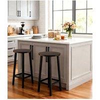 Groundlevel Set of 2 Wooden Bar Stools in Brown