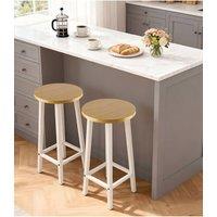 Groundlevel Set of 2 Wooden Bar Stools in Natural