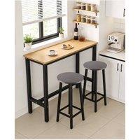 Groundlevel Set of 2 Wooden Bar Stools in Grey