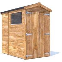 Dunster House Garden Shed 1.2 x 1.8m (4' x 6') 12mm Apex Window - Overlord Modular in Brown