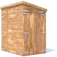 Dunster House Garden Shed 1.2 x 1.8m (4' x 6') 15mm Pent - Overlord Modular in Brown