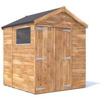 Dunster House Wooden Shed 1.8 x 1.8m (6' x 6') 15mm Apex Window - Overlord Modular in Brown