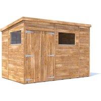 Dunster House Garden Shed 3 x 1.8m (10' x 6') 15mm Pent Window - Overlord Modular in Brown