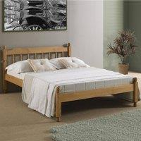 Amani Colonial Oakstyle Solid Wood Bed Frame in Warm Waxed Pine in Natural | Size: Small Double
