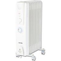 Warmies Oil Filled Radiator with Timmer, WL43004YTW 2000W 9-Fin in White