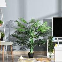 OUTSUNNY 125cm/4FT Artificial Palm Plant Decorative Tree 18 Leaves Nursery in Green