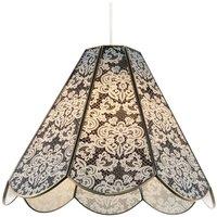 Happy Homewares Classic Traditional White Floral Glass Pendant Ceiling Lighting Shade
