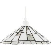 Happy Homewares Contemporary & Unique Tiffany Pendant Lighting Shade in White