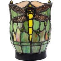 Happy Homewares Classic Dragonfly Tiffany Uplighter Lamp in Coloured Stained Glass in Green