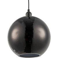 Happy Homewares Shiny Disco Mosaic Ball Pendant Shade in Mirrored Tiled Retro Style in Black