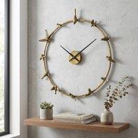 Garden Greatness Antique Gold Bird Bath Wall Clock in Black | Size: 1 Pack