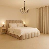 Desire Deco Alice Ottoman Storage Bed Frame with Lift-Up Storage Base in Beige | Size: Super King