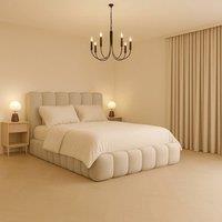 Desire Deco Alice Ottoman Storage Bed Frame with Lift-Up Storage Base in Light Beige | Size: Super King