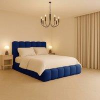 Desire Deco Alice Ottoman Storage Bed Frame with Lift-Up Storage Base in Blue | Size: Super King