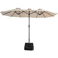 Gr8 Garden 4.6M Garden Parasol Double Sided Umbrella in Beige