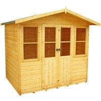 Shires Haddon Shiplap Summerhouse Garden Sun Room Approx 7 x 5 Feet in Light Tan