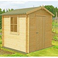 Shires Danbury Log Cabin Home Office Garden Room Approx 8 x 8 Feet in Light Tan