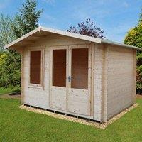 Shires Berryfield Log Cabin Home Office Garden Room Approx 11 x 8 Feet in Light Tan