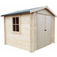 Shires Bradley 19 mm Log Cabin 8 x 8 Feet in Light Brown