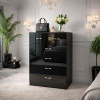 Harmin High Gloss 6 Drawer Chest Of Drawers in Black