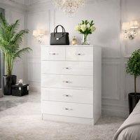 Harmin High Gloss 6 Drawer Chest Of Drawers in White