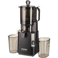Cooks Professional Cold Press Juicer with Wide Chute & 1.8L Hopper for Whole Fruit & Veg in Black